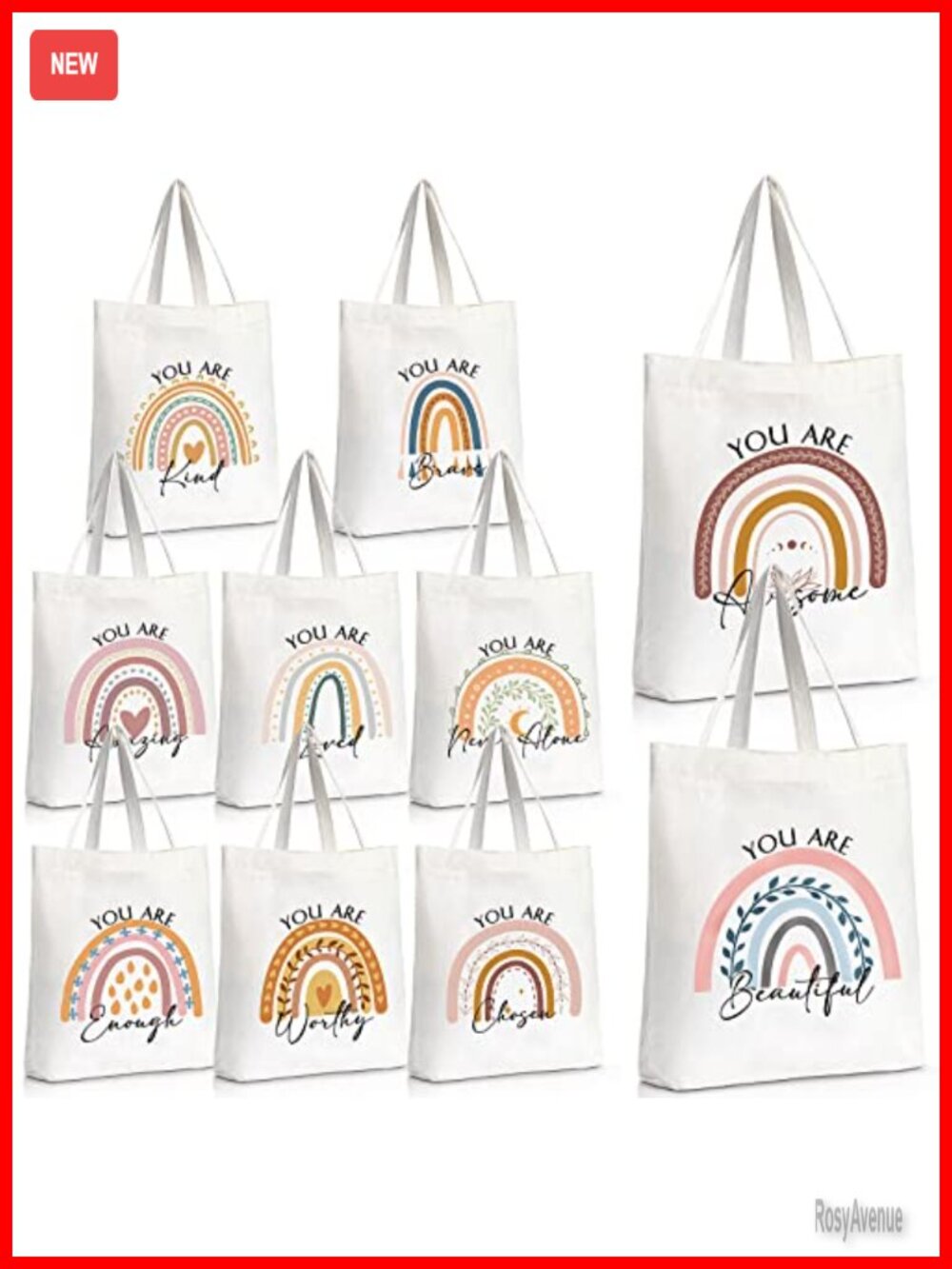 Canvas Tote Bags Set 10 Inspirational Reusable Shopping Travel Bags
